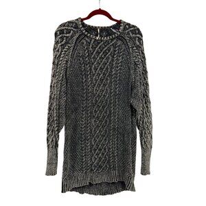 Free People On A Boat Stone Wash‎ Dark Gray Sweater Dress Size S